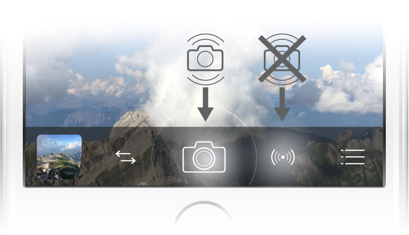 Der Hauptauslöser greift seit dem iPhone 5s standardmäßig auf die automatische Bildstabilisierung (AIS) des iOS zurück. Beim zweiten Auslöser rechts daneben ist AIS generell deaktiviert und es kommt ProCameras AntiShake zum Einsatz.