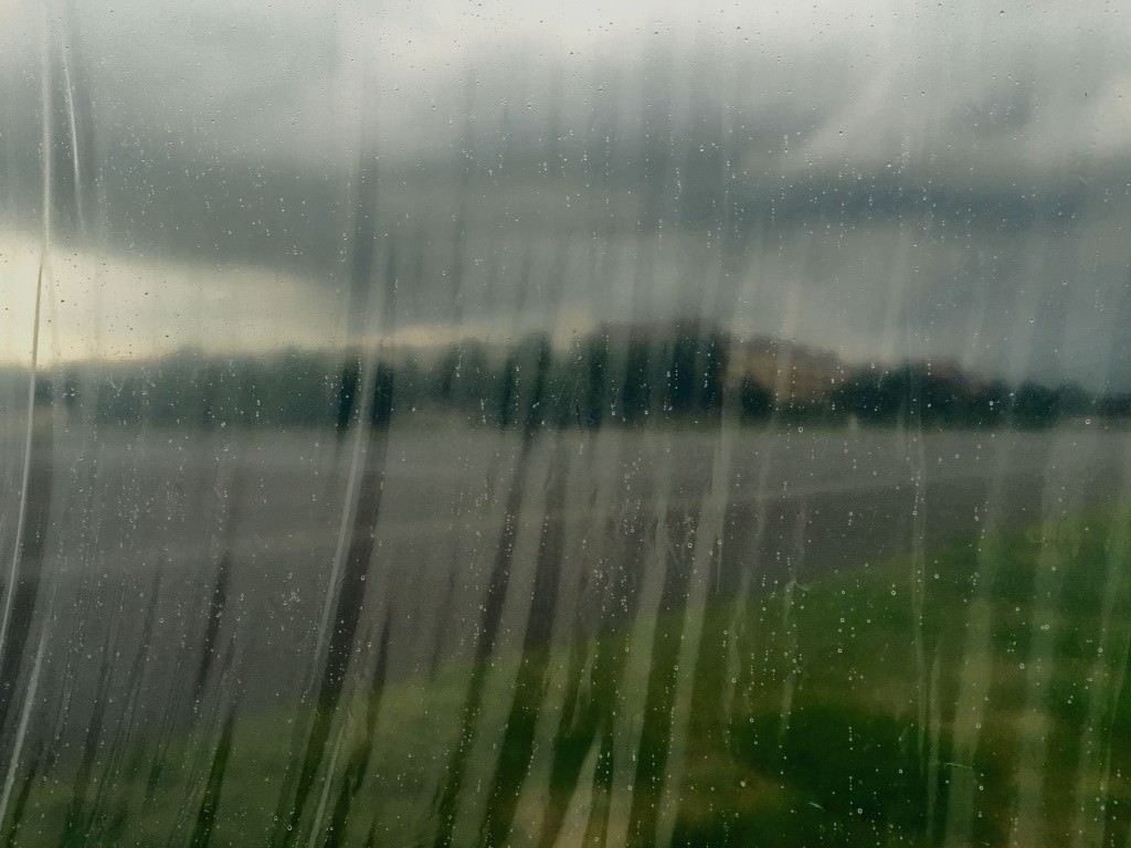 ProCamera HDR does a wonderful job at capturing texture. I like the contrast of the plastic sheet with raindrops against the Berlin landscape.