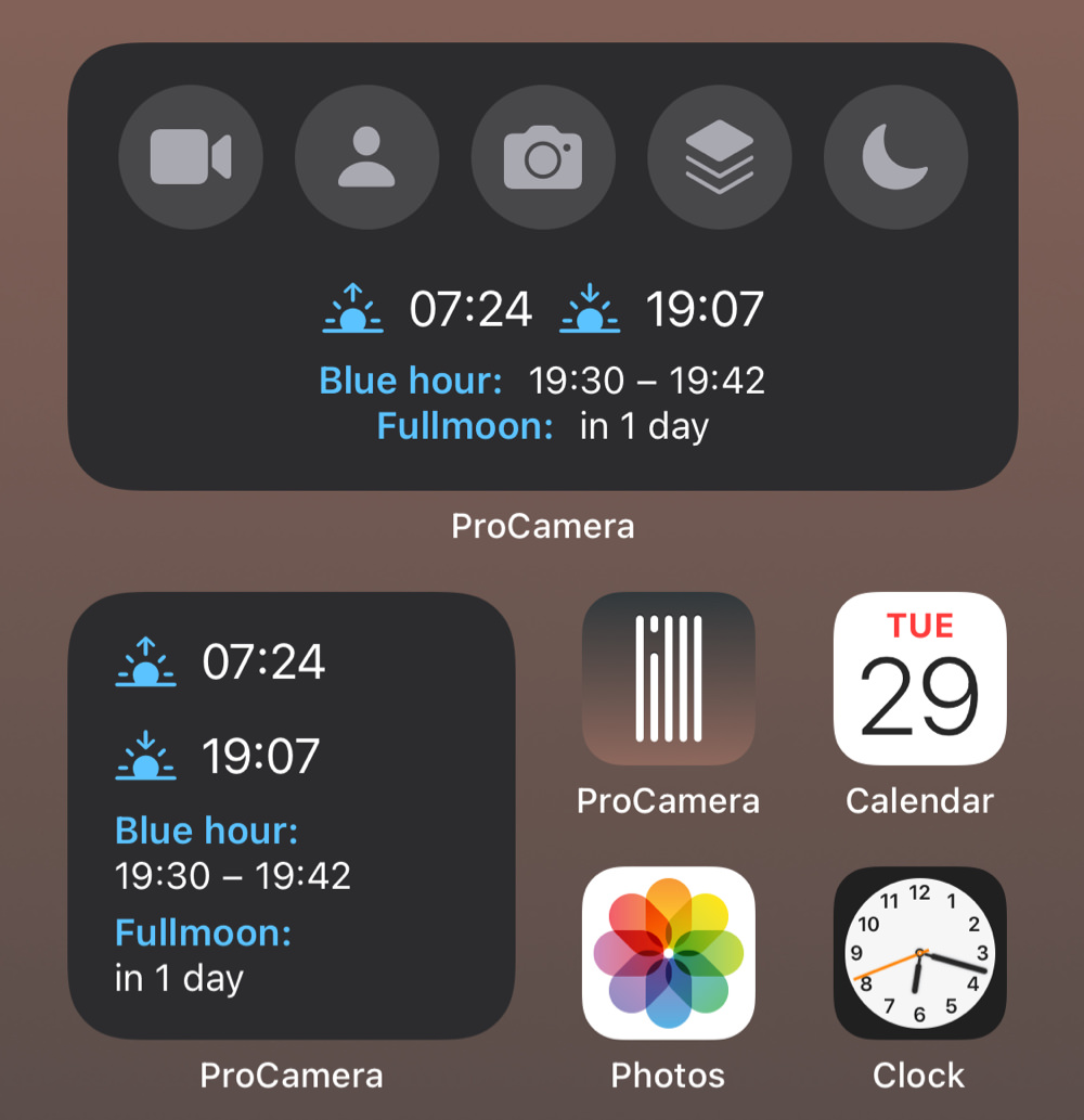 ProCamera iOS 14 Widget iPhone Home Screen
