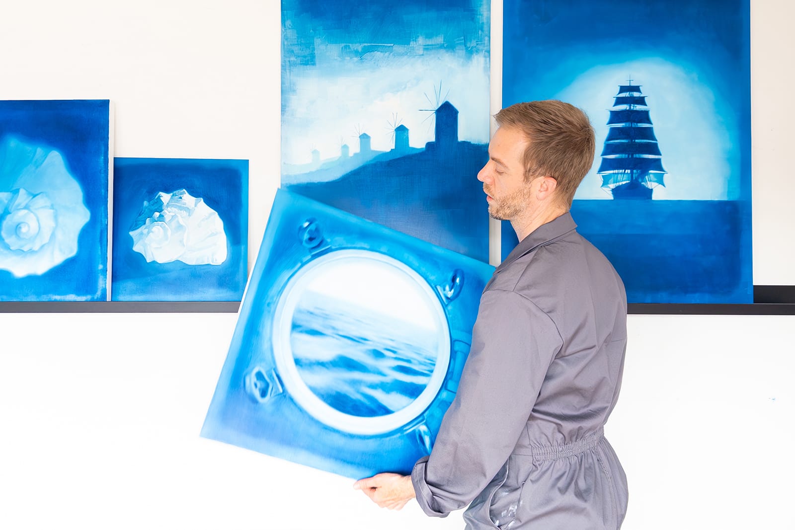 Lance Hewison working in the studio